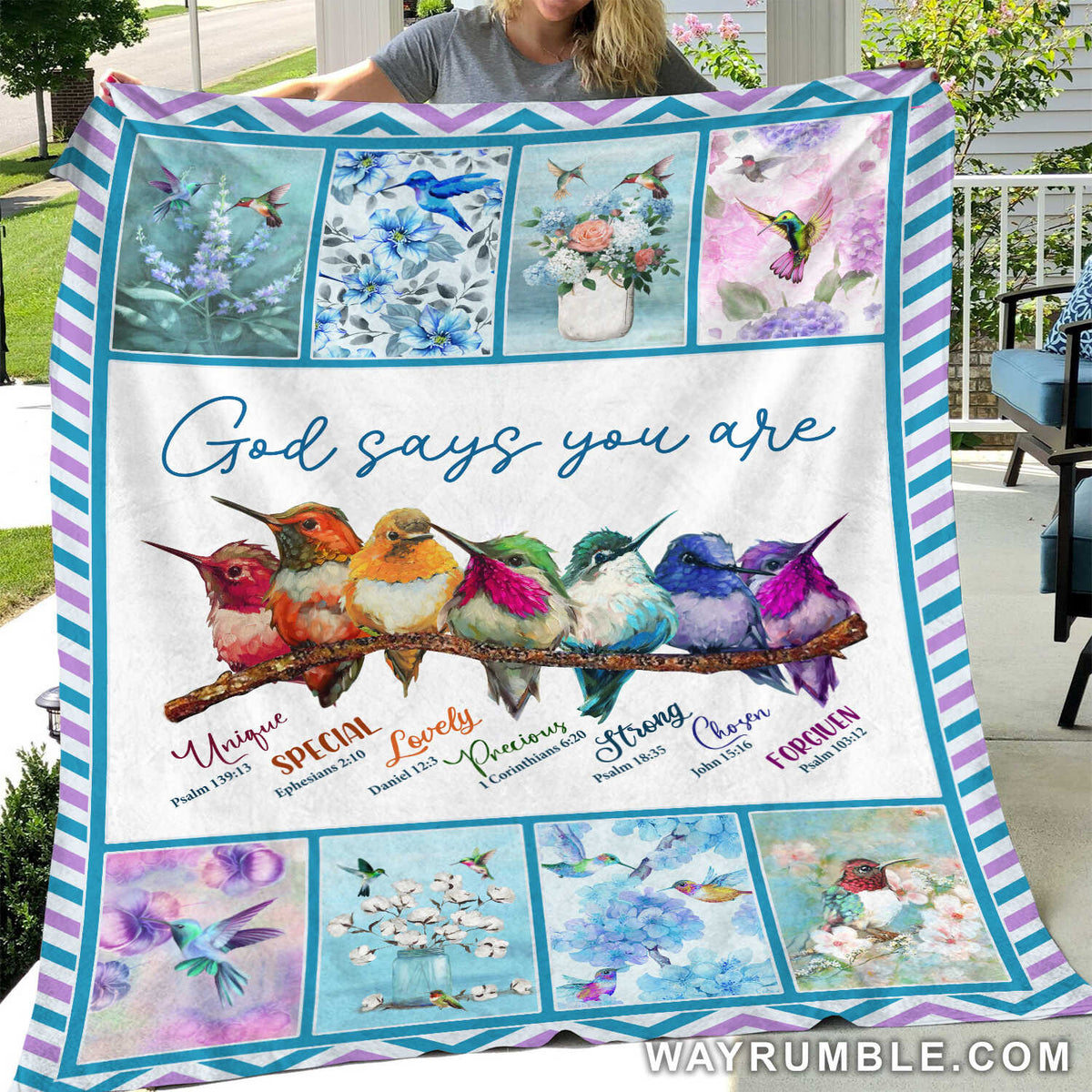 Jesus - Hummingbird - God says you are - Blanket
