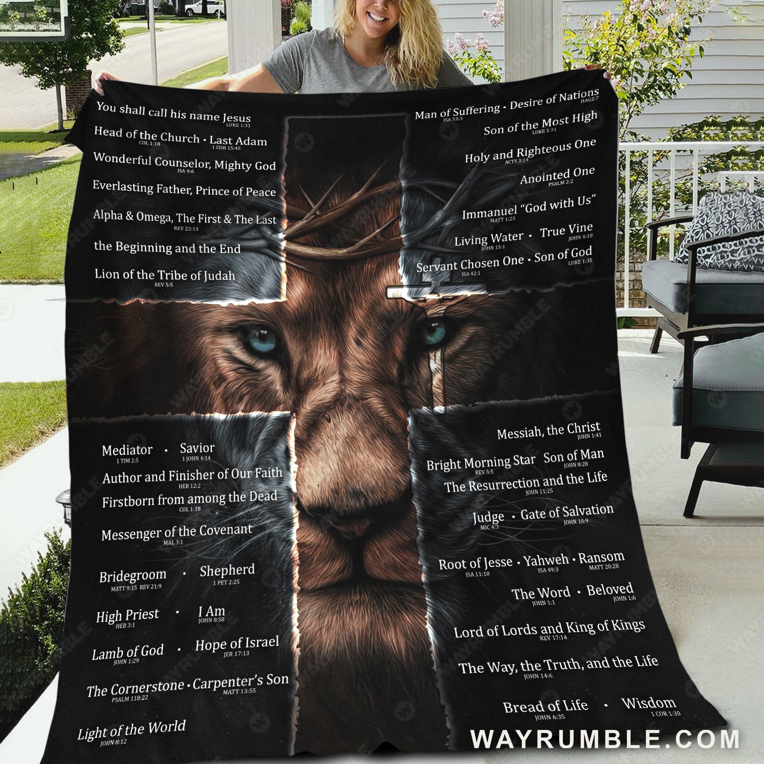 Lion and light cross, The perfect combination - Jesus Blanket