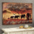 Elephant, Sunset Painting, Desert, God says you are - Jesus Landscape Canvas Prints, Wall Art
