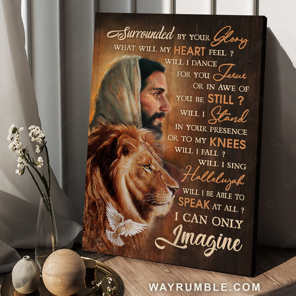 The face of Jesus, Lord of Lords, Lion painting, I can only imagine - Jesus Portrait Canvas Prints, Christian Wall Art