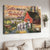 Cute sheep, Green farm, Colorful sunset, Gather here with grateful hearts - Jesus Landscape Canvas Prints, Christian Wall Art