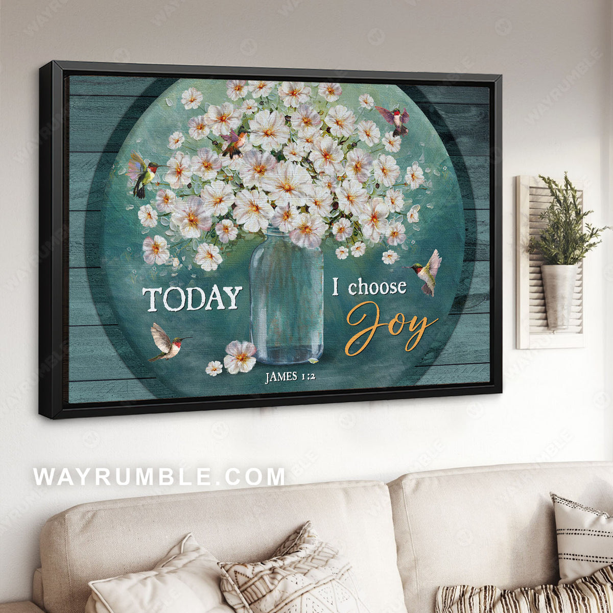 Pretty jasmine, Beautiful flower, Colorful hummingbird, Today I choose joy - Jesus Landscape Canvas Prints, Christian Wall Art