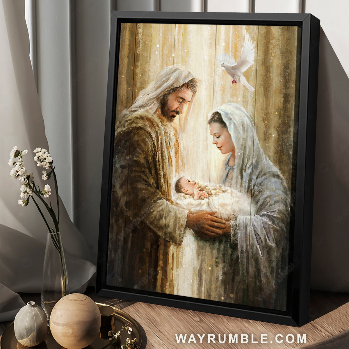Jesus was born, Stunning day, The life of Jesus, White dove - Jesus Portrait Canvas Prints, Home Decor Wall Art