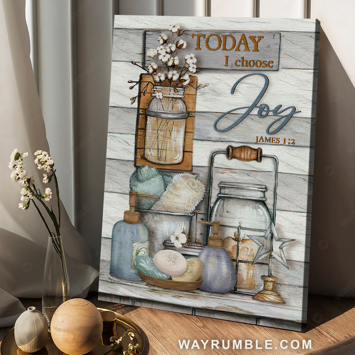 Beautiful bathroom, Cotton flower, Today I choose joy - Jesus Portrait Canvas Prints, Christian Wall Art