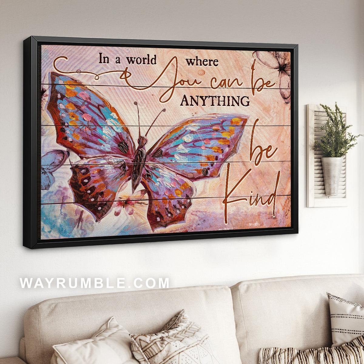 Amazing butterfly, Gift for butterfly lover, In a world where you can be anything - Jesus Landscape Canvas Prints, Home Decor Wall Art