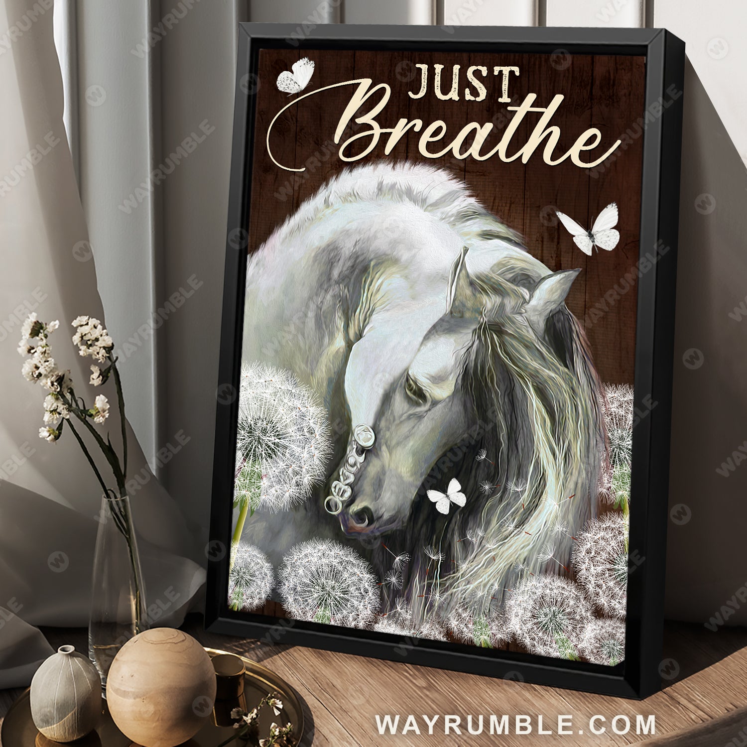 White horse, Dandelion painting, Pretty butterfly, Just breathe - Jesus Portrait Canvas Prints, Christian Wall Art