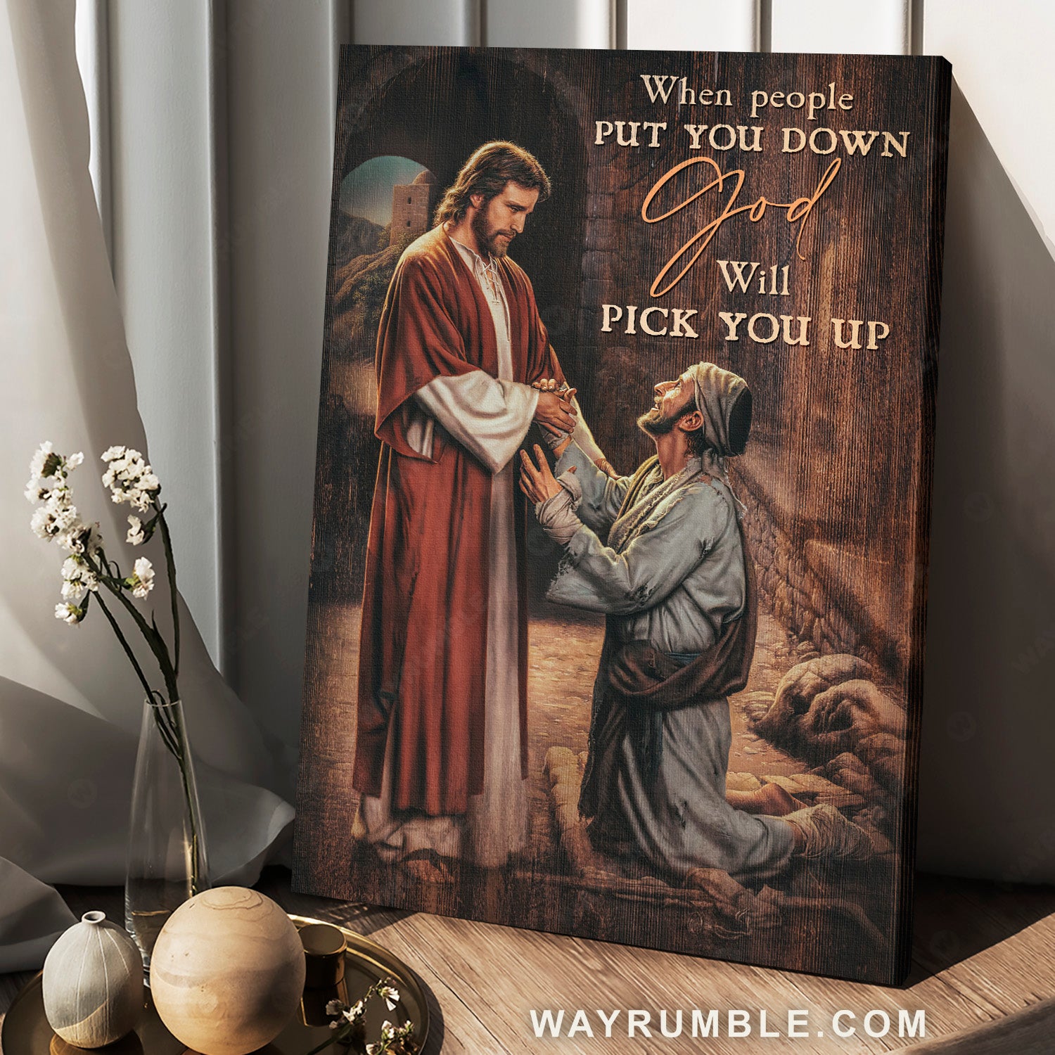 Stunning Jesus, Pray for healing, Jesus saved my life, God will pick you up - Jesus Portrait Canvas Prints, Home Decor Wall Art