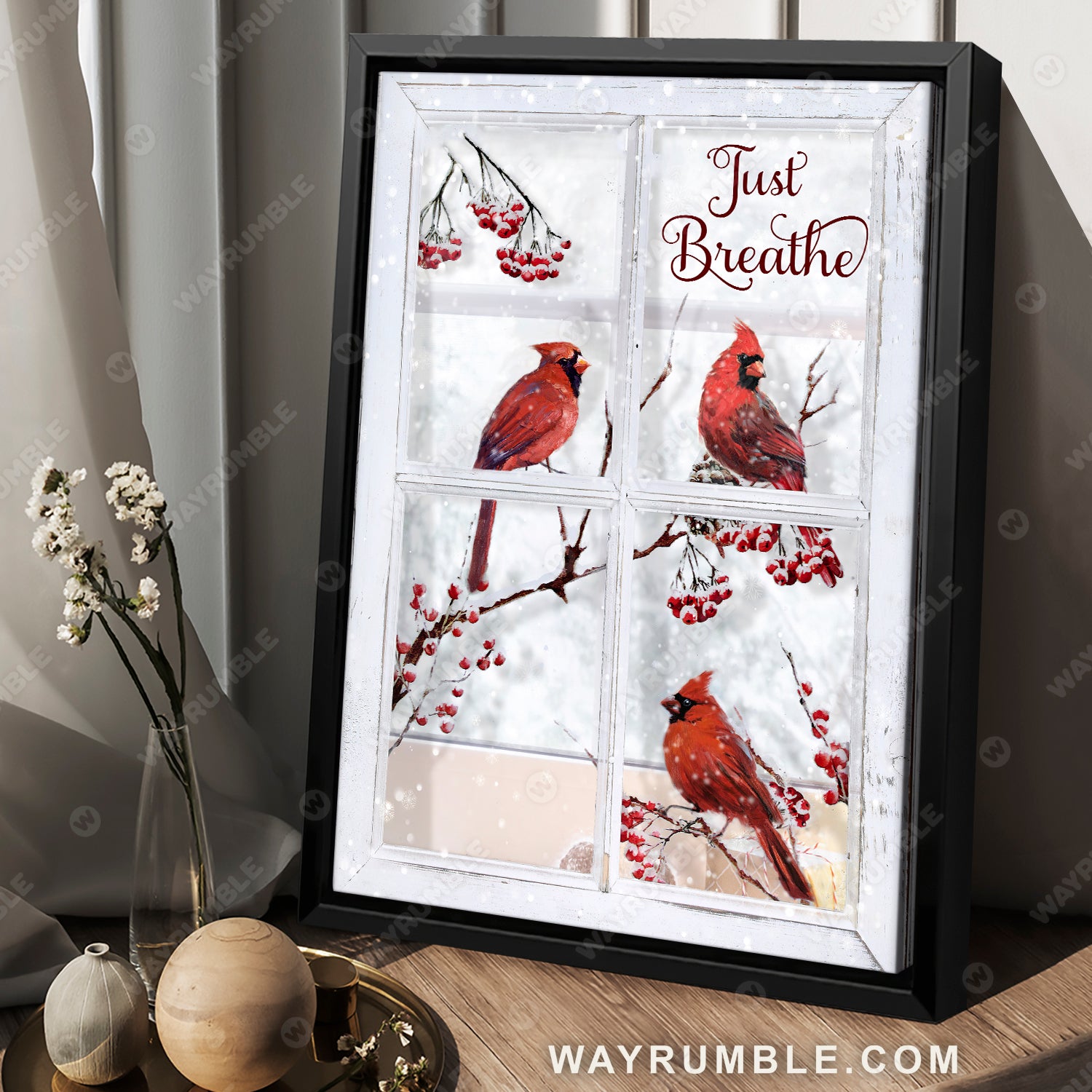 Frozen cranberry, White snow, Cardinal drawing, First day of winter, Just breathe - Jesus Portrait Canvas Prints, Christian Wall Art