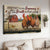 Cute rooster, Happy farm, Red house, Everyday is a new beginning - Jesus Landscape Canvas Prints, Home Decor Wall Art