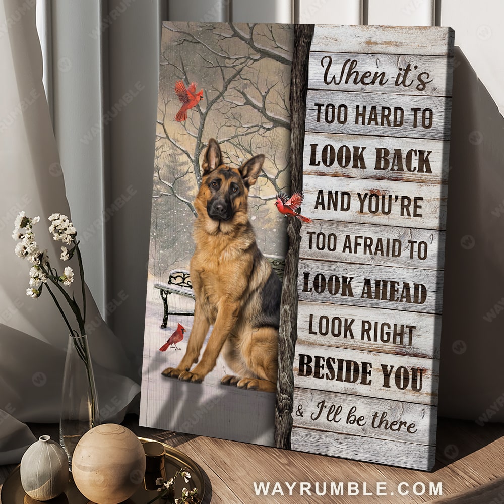 German shepherd drawing, Watercolor cardinal, When it's too hard to look back - Jesus Portrait Canvas Prints, Christian Wall Art