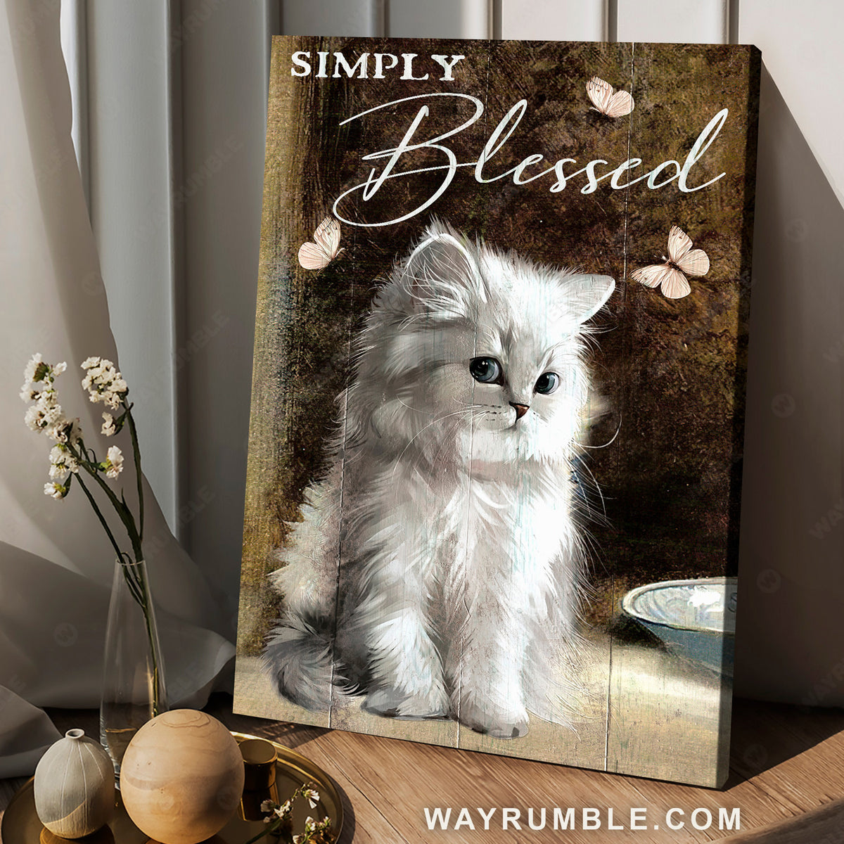 Muchkin cat, Gift for cat lover, Butterfly, Simply blessed - Jesus Portrait Canvas Prints, Christian Wall Art