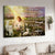 Walking with Jesus, White lamb, Dandelion field, God is my hope - Jesus Landscape Canvas Prints, Christian Wall Art