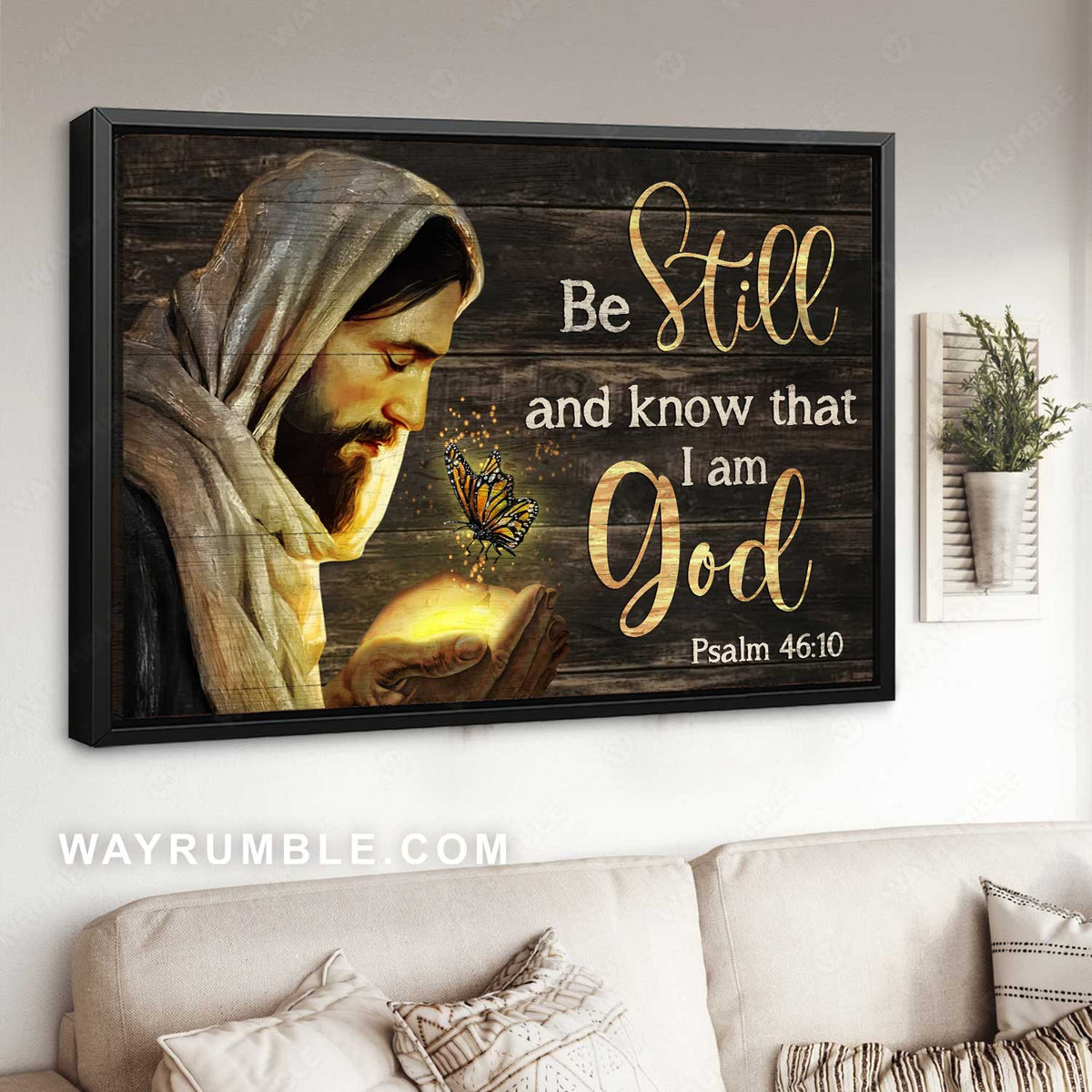 The life of Jesus, Magic butterfly, Jesus drawing, Be still and know that I am God - Jesus Landscape Canvas Prints, Christian Wall Art