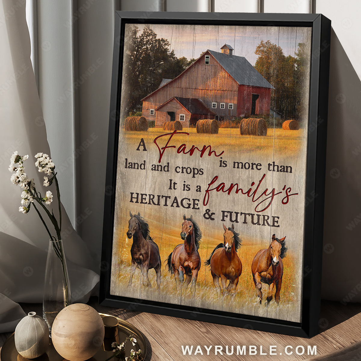 Beautiful rice field, Running horse, A farm is more than land and crops - Jesus Portrait Canvas Prints, Christian Wall Art