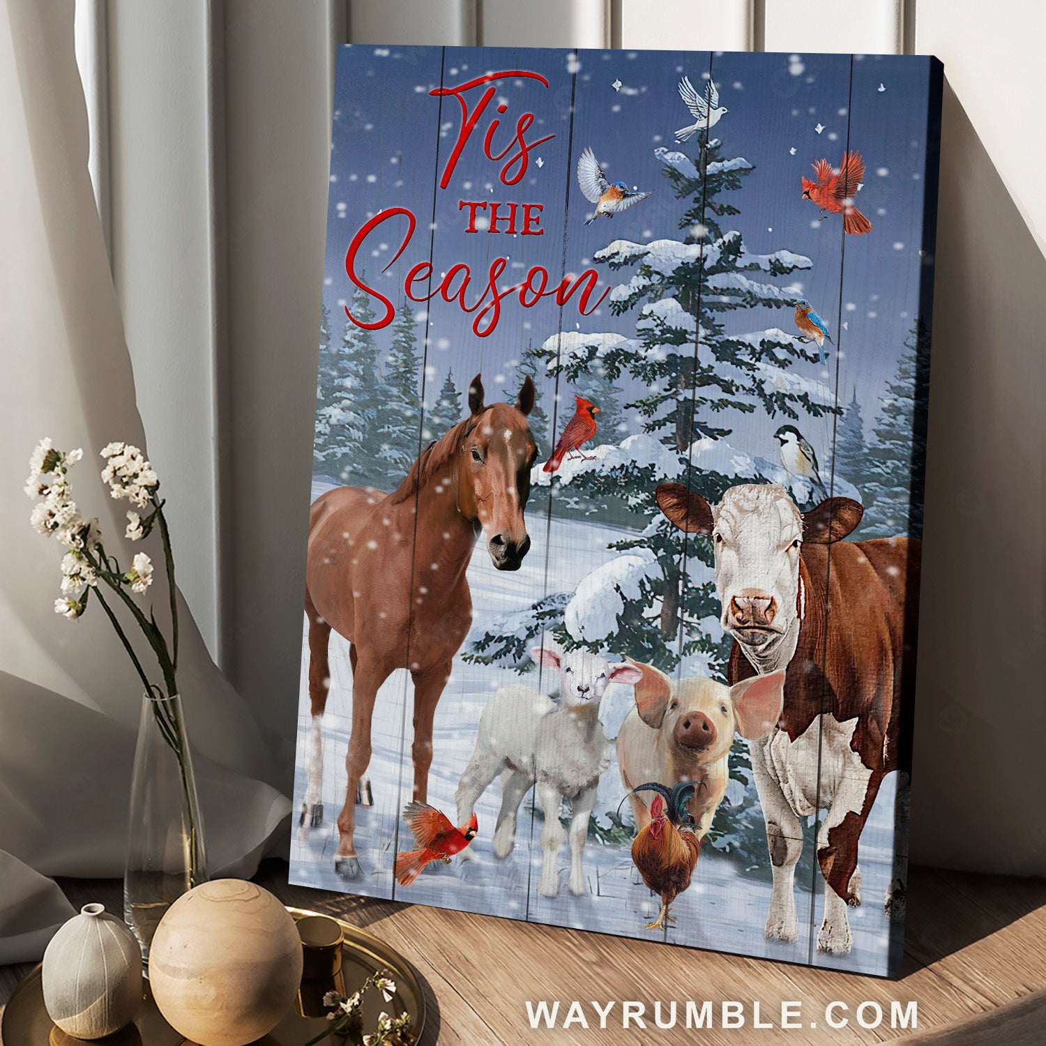 Animal of God, Winter forest, Christmas is coming, Tis the season - Jesus Portrait Canvas Prints, Home Decor Wall Art