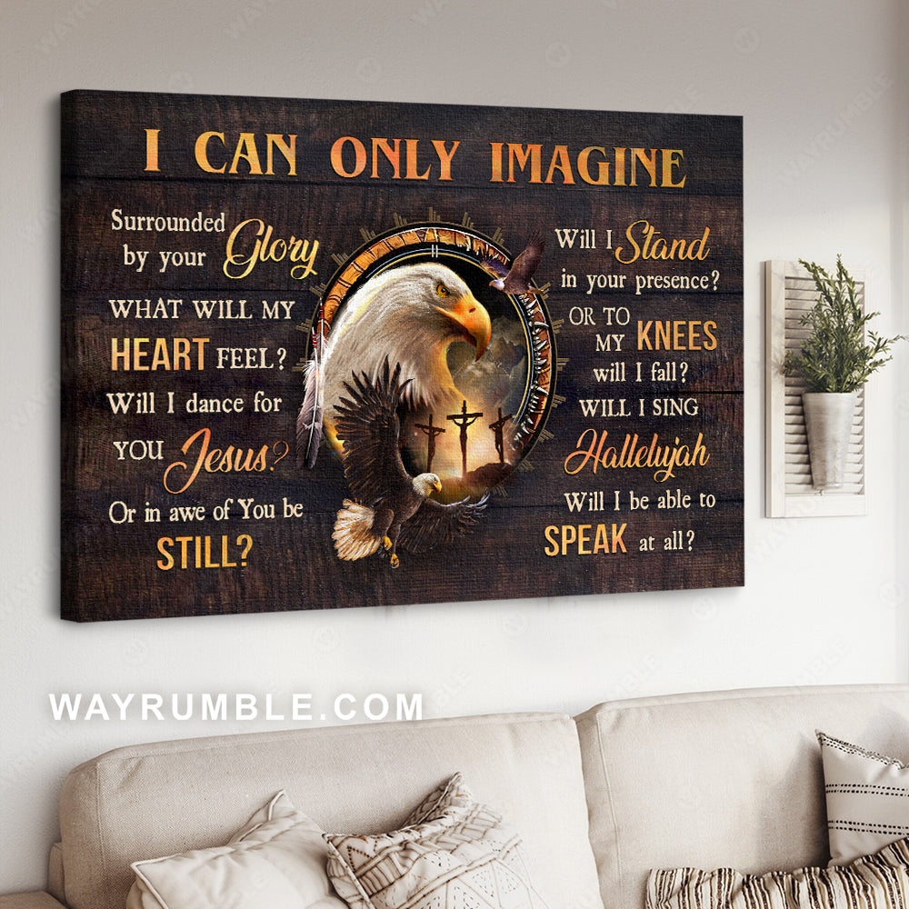 Stunning eagle, Circle mirror, Eagle drawing, I can only imagine - Jesus Landscape Canvas Prints, Christian Wall Art