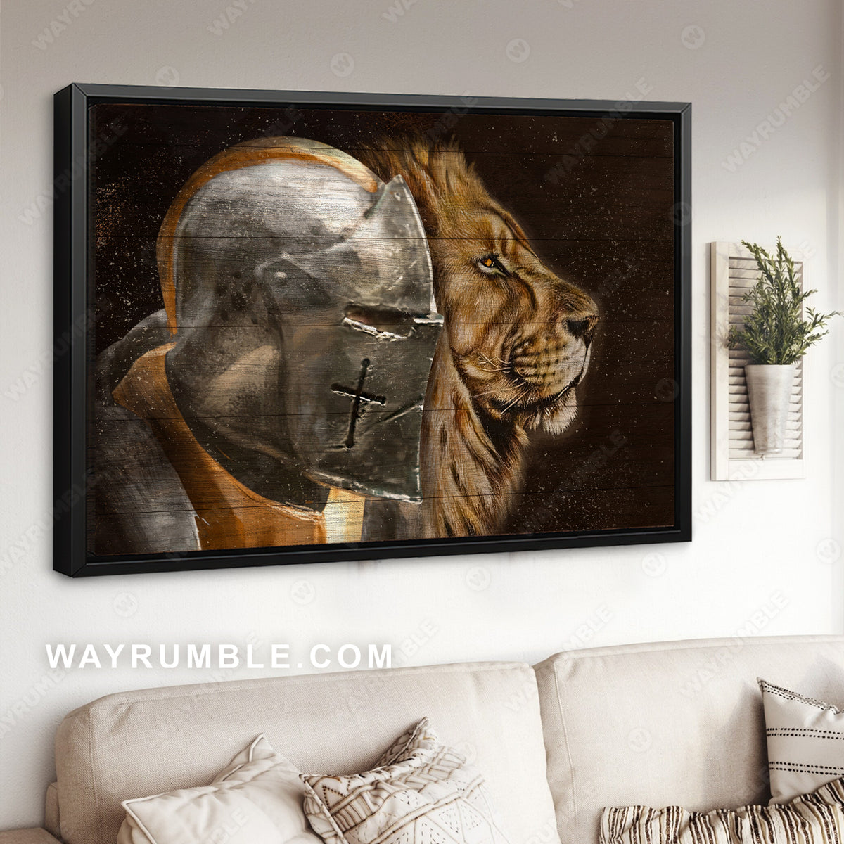 Warrior face, Stunning face, Lion of Judah, The passion of Jesus - Jesus Landscape Canvas Prints, Home Decor Wall Art