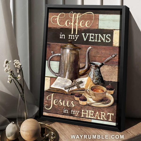 Coffee Runs Through My Veins Kitchen Sign Coffee Lovers Room Wall