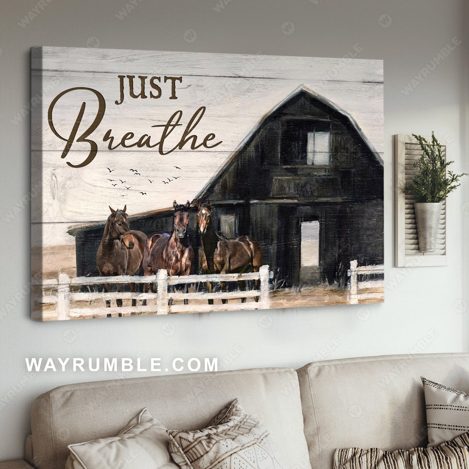 Black house, Stunning horses, Farm painting, Just breathe - Jesus Landscape Canvas Prints, Home Decor Wall Art