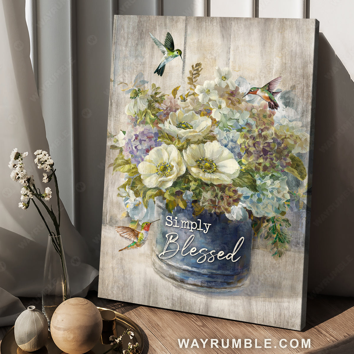 Pretty jasmine, Still life painting, Colorful hummingbird, Simply blessed - Jesus Portrait Canvas Prints, Christian Wall Art