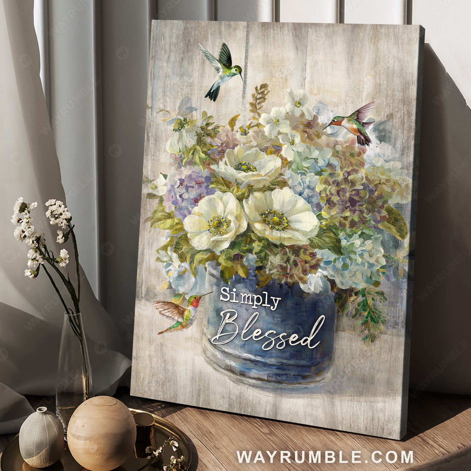 Pretty jasmine, Still life painting, Colorful hummingbird, Simply blessed - Jesus Portrait Canvas Prints, Christian Wall Art