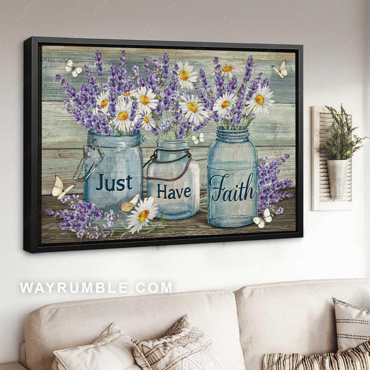 Purple lavender, Beautiful daisy, Butterfly drawing, Just have faith - Jesus Landscape Canvas Prints, Home Decor Wall Art