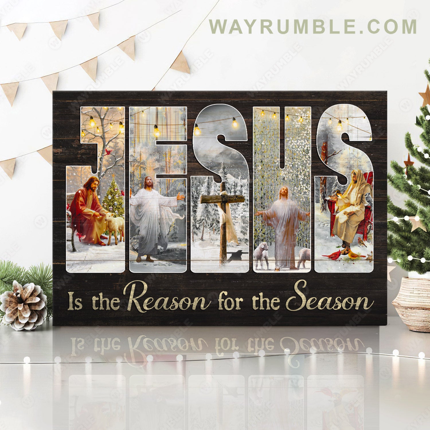 The life of Jesus, Christmas vibe, Winter, Jesus is the reason for the season - Jesus Landscape Canvas Prints, Christmas Wall Art