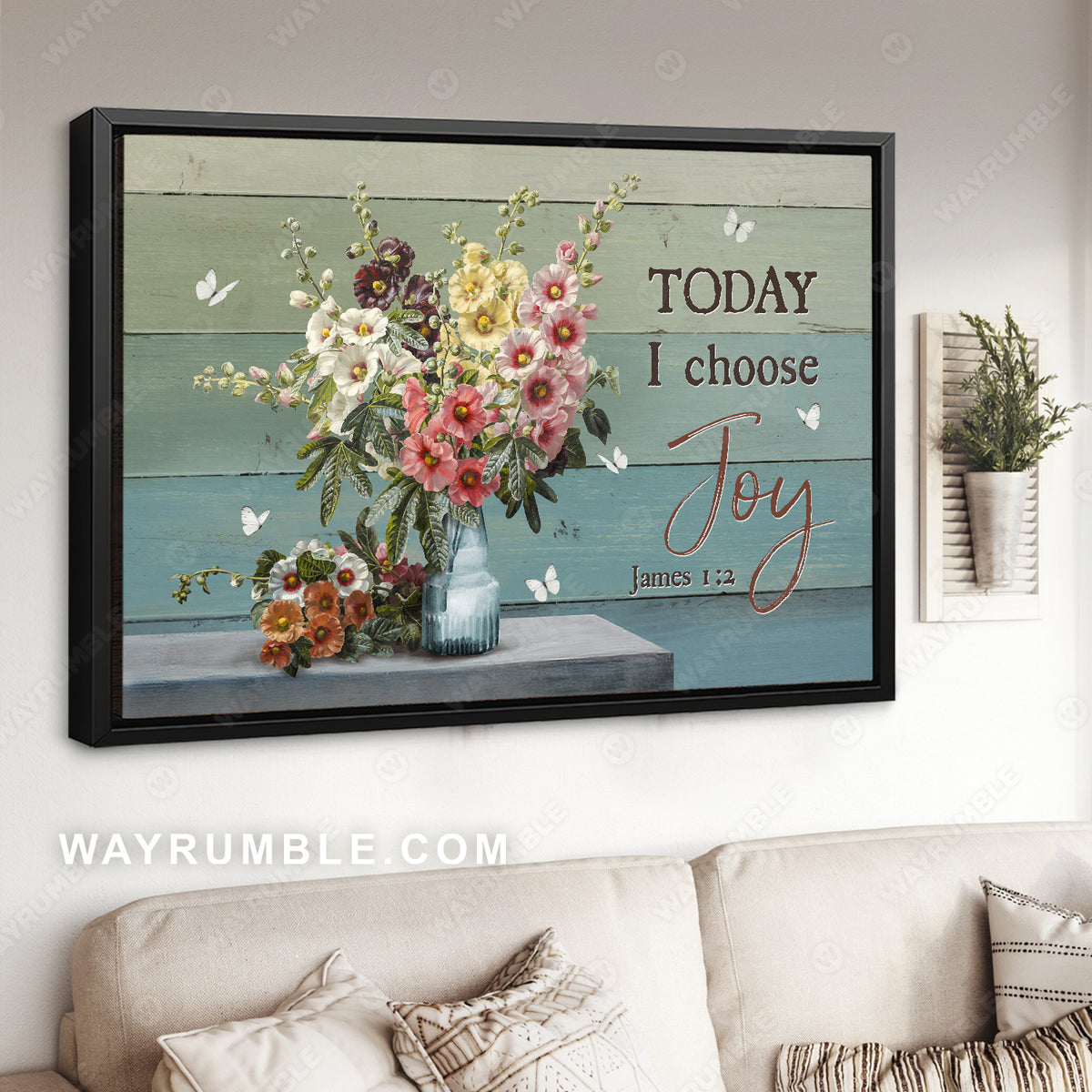 Stunning flower vase, Living room Decor, Today I choose joy - Jesus Landscape Canvas Prints, Home Decor Wall Art