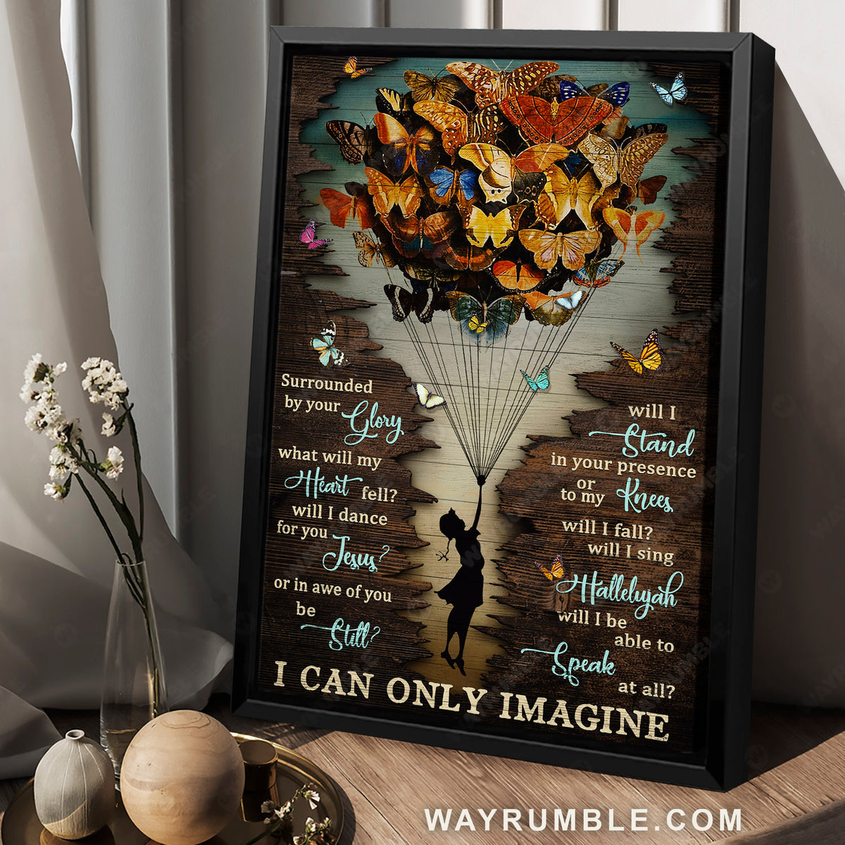 Butterfly balloon, Little girl, Stunning painting, I can only imagine - Jesus Portrait Canvas Prints, Home Decor Wall Art