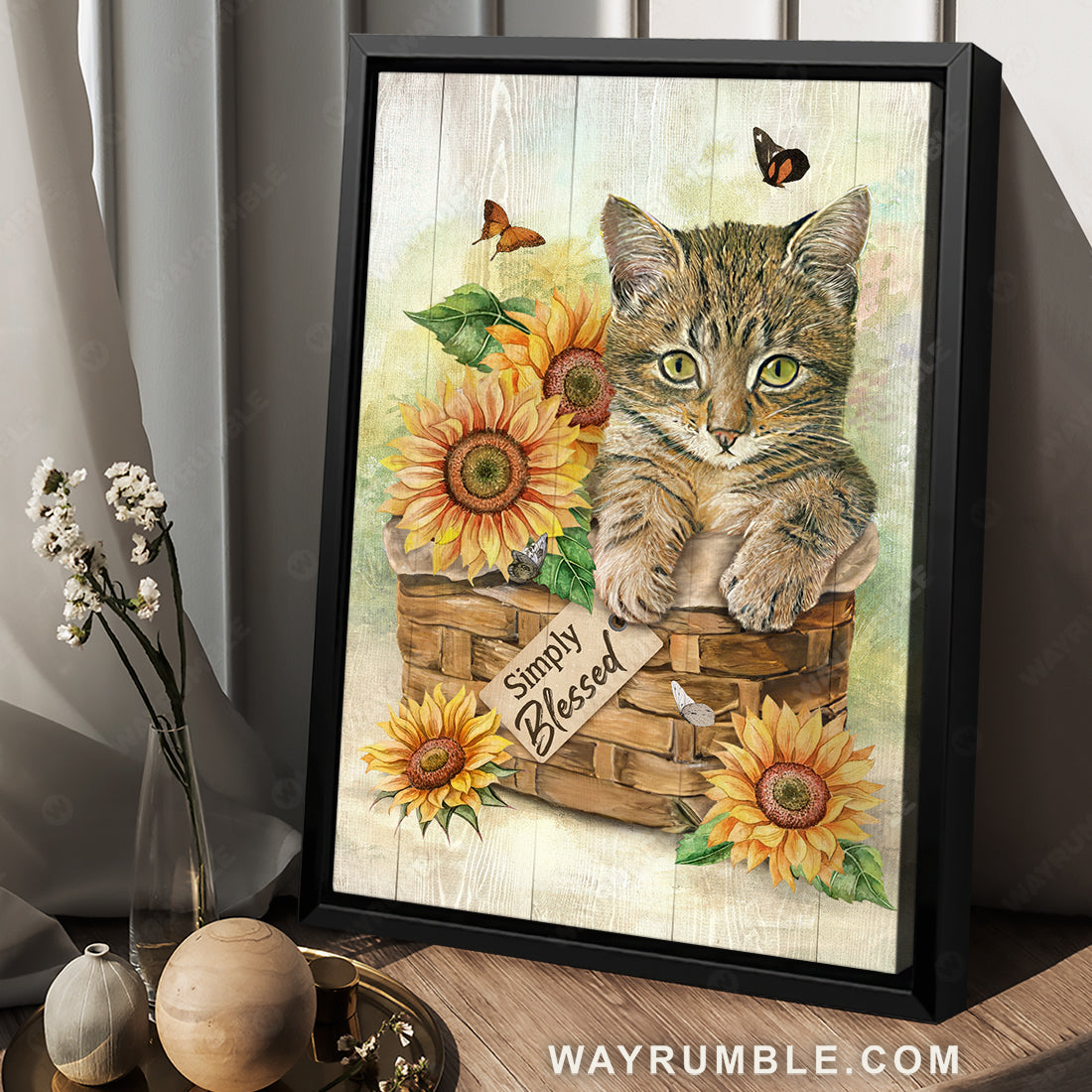 Sunflower vase, Angry cat painting, Colorful butterfly, Simply blessed - Jesus Portrait Canvas Prints, Christian Wall Art