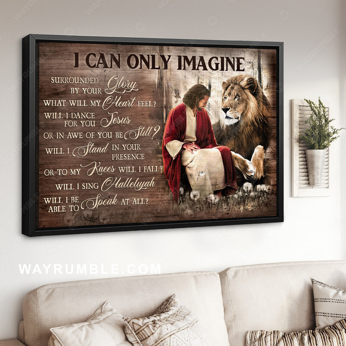 Walking with Jesus, Amazing lion, Dandelion garden, I can only imagine - Jesus Landscape Canvas Prints, Home Decor Wall Art