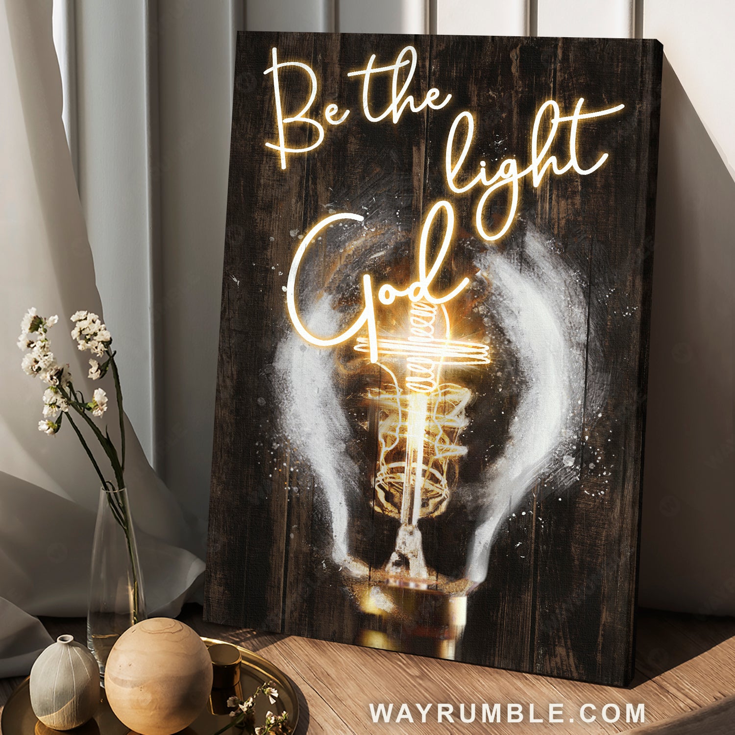 Stunning light bulb, Jesus painting, Be the light God - Jesus Portrait Canvas Prints, Christian Wall Art