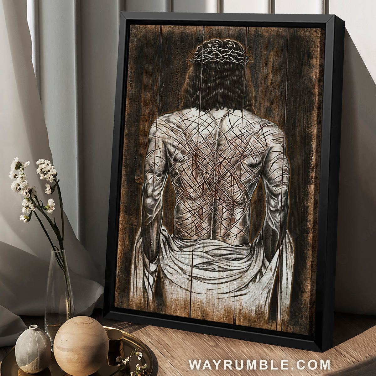 Life of Jesus, The passion of Jesus, Crown of thorn, Amazing Jesus painting - Jesus Portrait Canvas Prints, Home Decor Wall Art