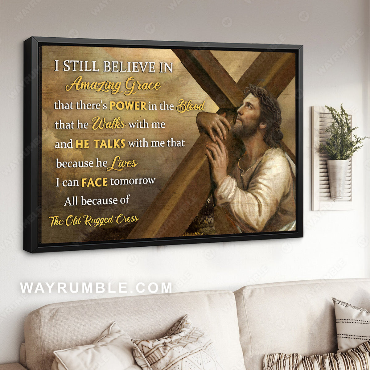 Amazing cross, The life of Jesus, Jesus painting, I still believe in amazing grace - Jesus Landscape Canvas Prints, Christian Wall Art