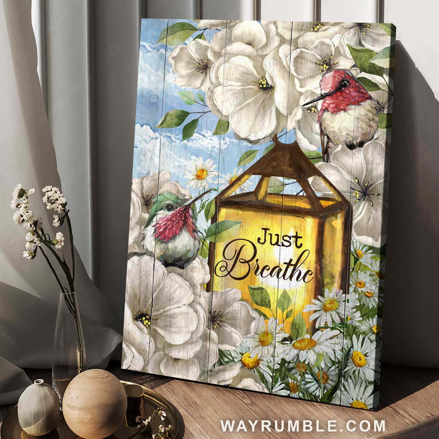 Pretty lantern, Camellia forest, Cute hummingbird, Just breathe - Jesus Portrait Canvas Prints, Christian Wall Art