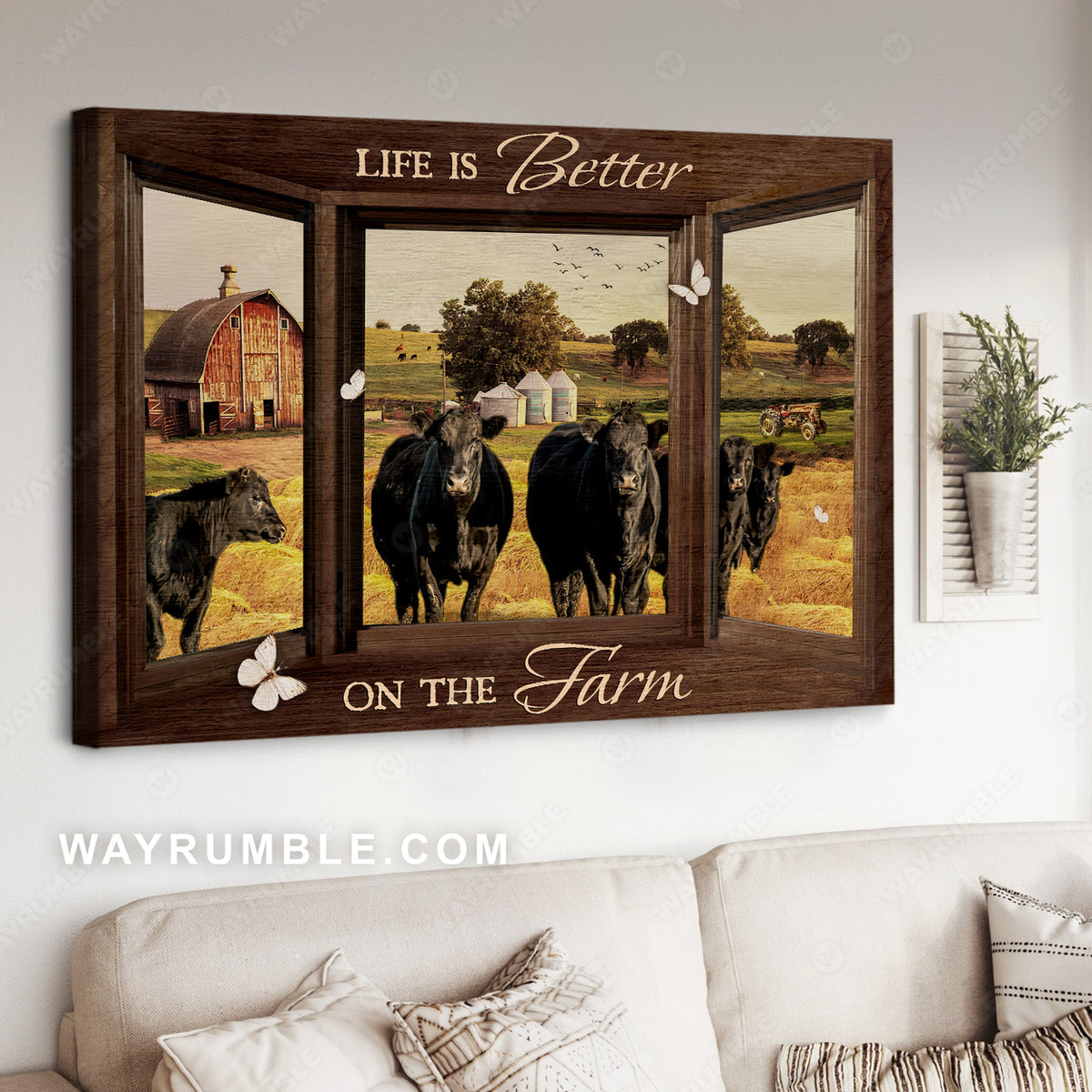 Black cow, Beautiful rice field, Farm drawing, Life is better on the farm - Jesus Landscape Canvas Prints, Christian Wall Art
