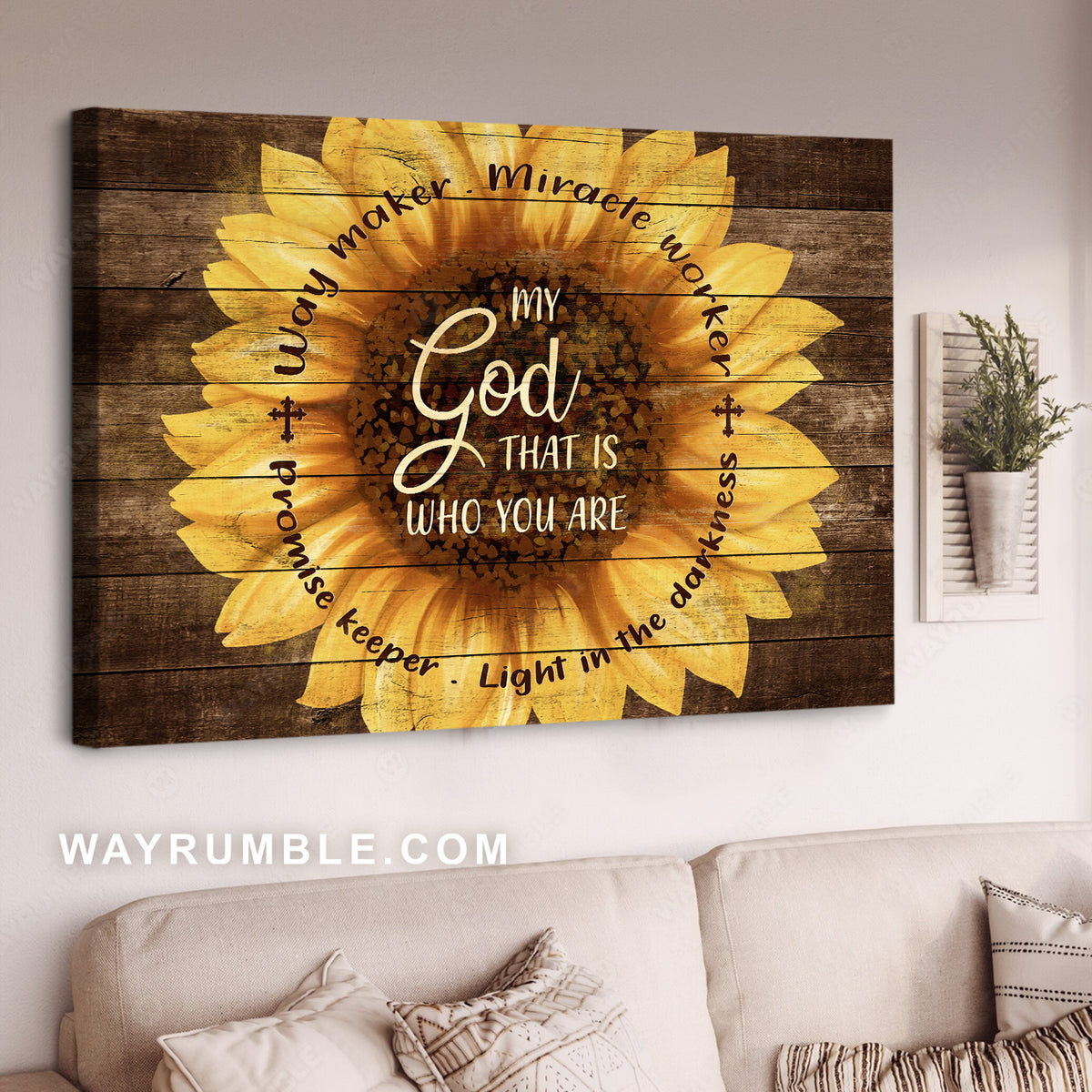 Beautiful sunflower, Gift for sunflower lover, My God that is who you are - Jesus Landscape Canvas Prints, Home Decor Wall Art