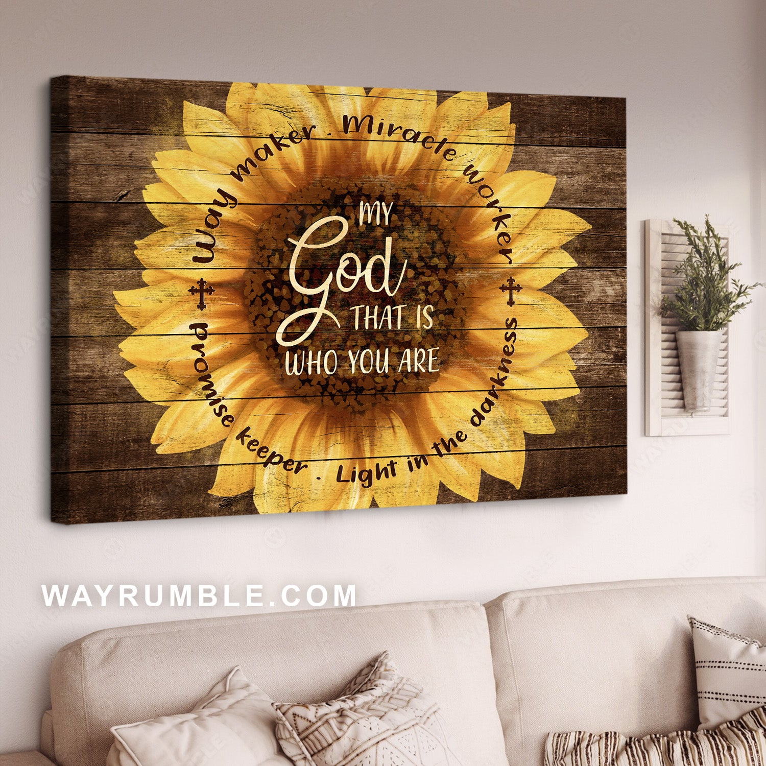 Beautiful sunflower, Gift for sunflower lover, My God that is who you are - Jesus Landscape Canvas Prints, Home Decor Wall Art
