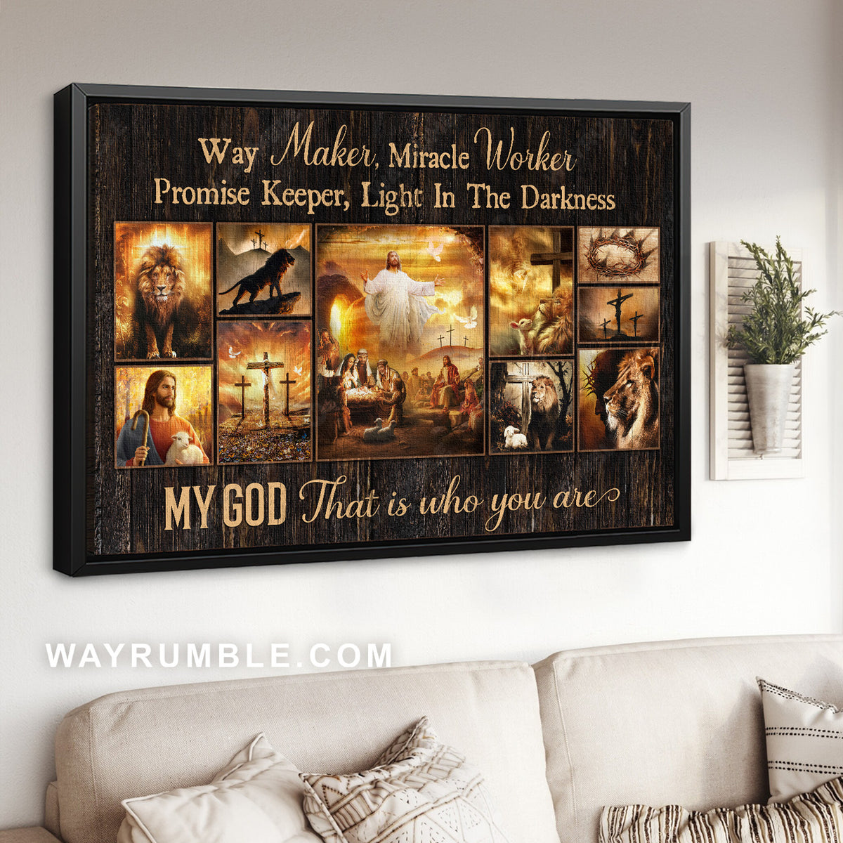 The passion of Jesus, Jesus calls, Way maker, Miracle worker - Jesus Landscape Canvas Prints, Home Decor Wall Art