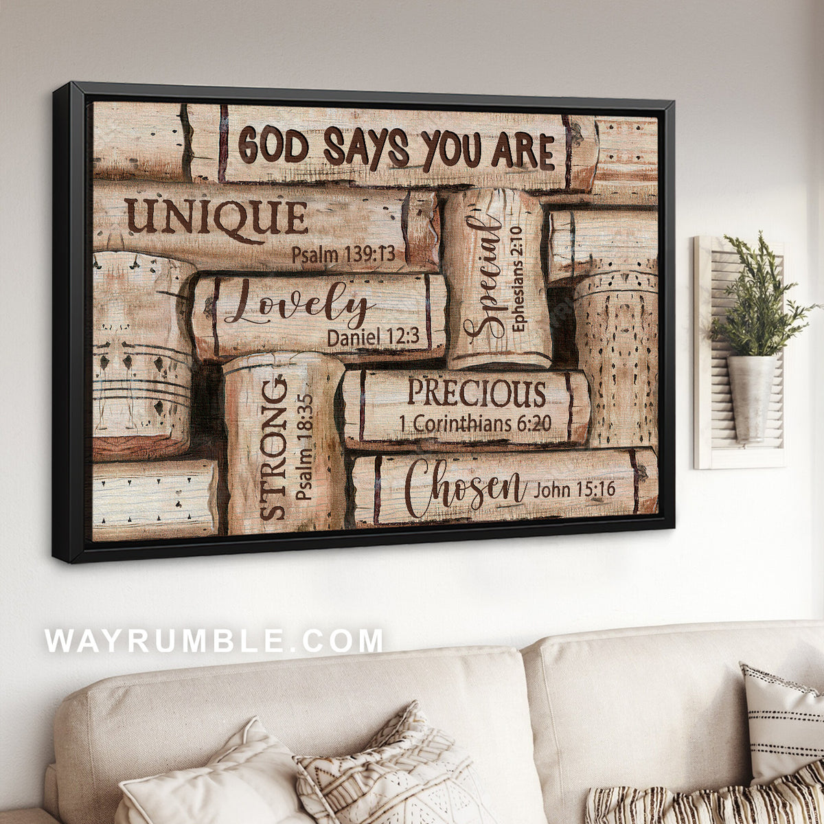 Wooden background, Jesus drawing, God says you are unique - Jesus Landscape Canvas Prints, Christian Wall Art