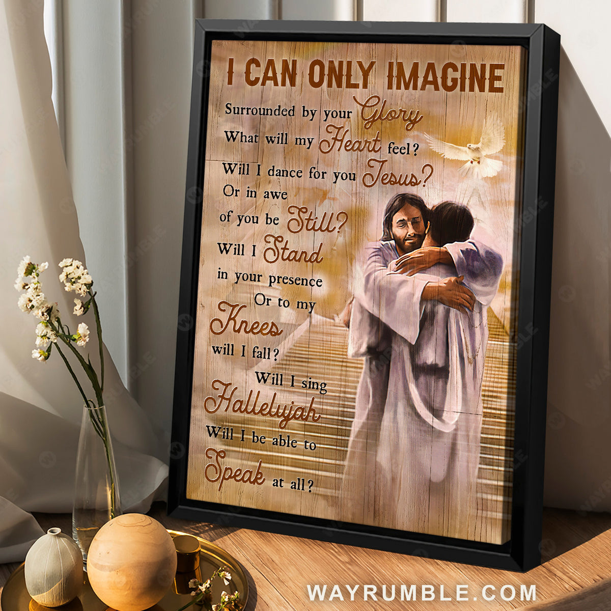 Walking with Jesus, Jesus&#39;s hug, Way to heaven, I can only imagine - Jesus Portrait Canvas Prints, Home Decor Wall Art
