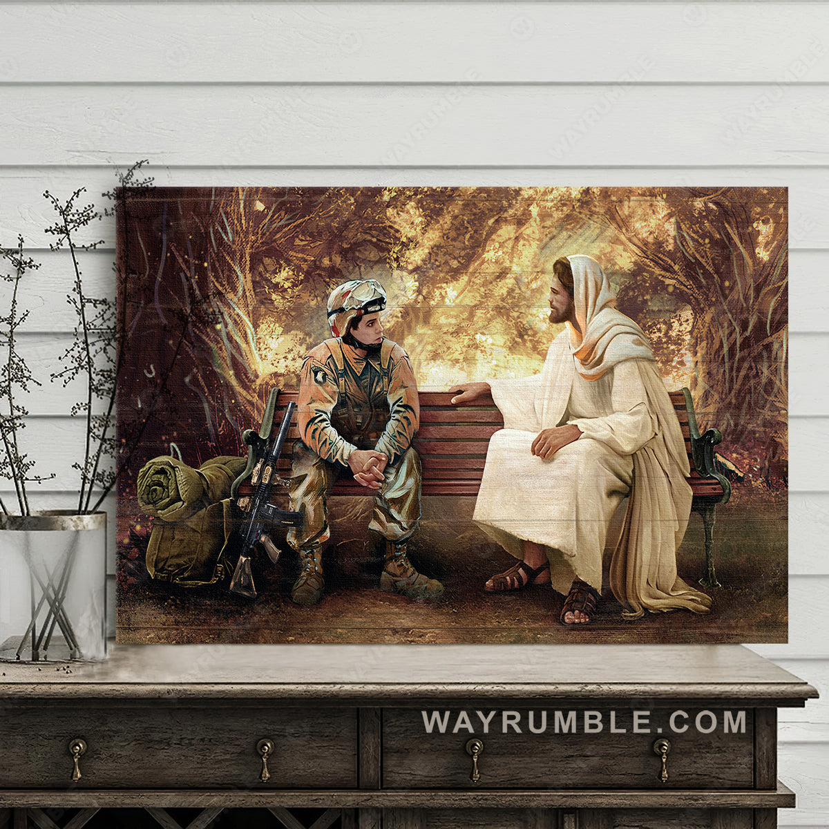 Stunning warrior, The life of Jesus, Magic forest, Walking with Jesus - Jesus Landscape Canvas Prints, Christian Wall Art