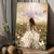 Pretty girl painting, Walking with Jesus, Flower field artwork - Jesus Portrait Canvas Prints, Home Decor Wall Art