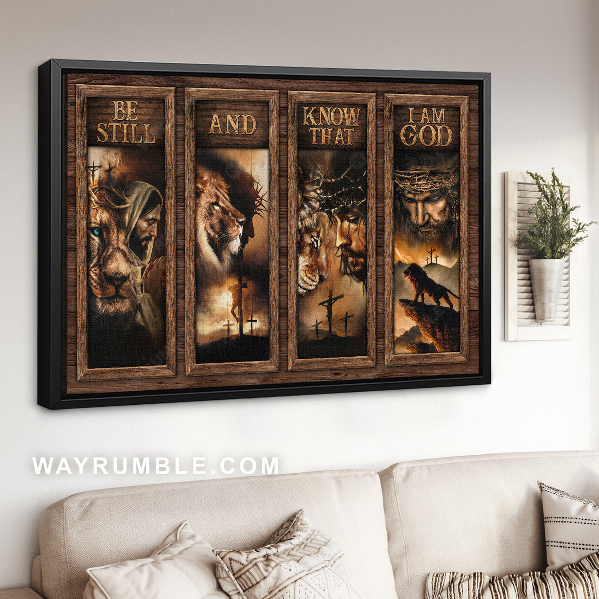 Jesus symbol, The life of Jesus, Stunning drawing, Be still and know that I am God - Jesus Landscape Canvas Prints, Home Decor Wall Art