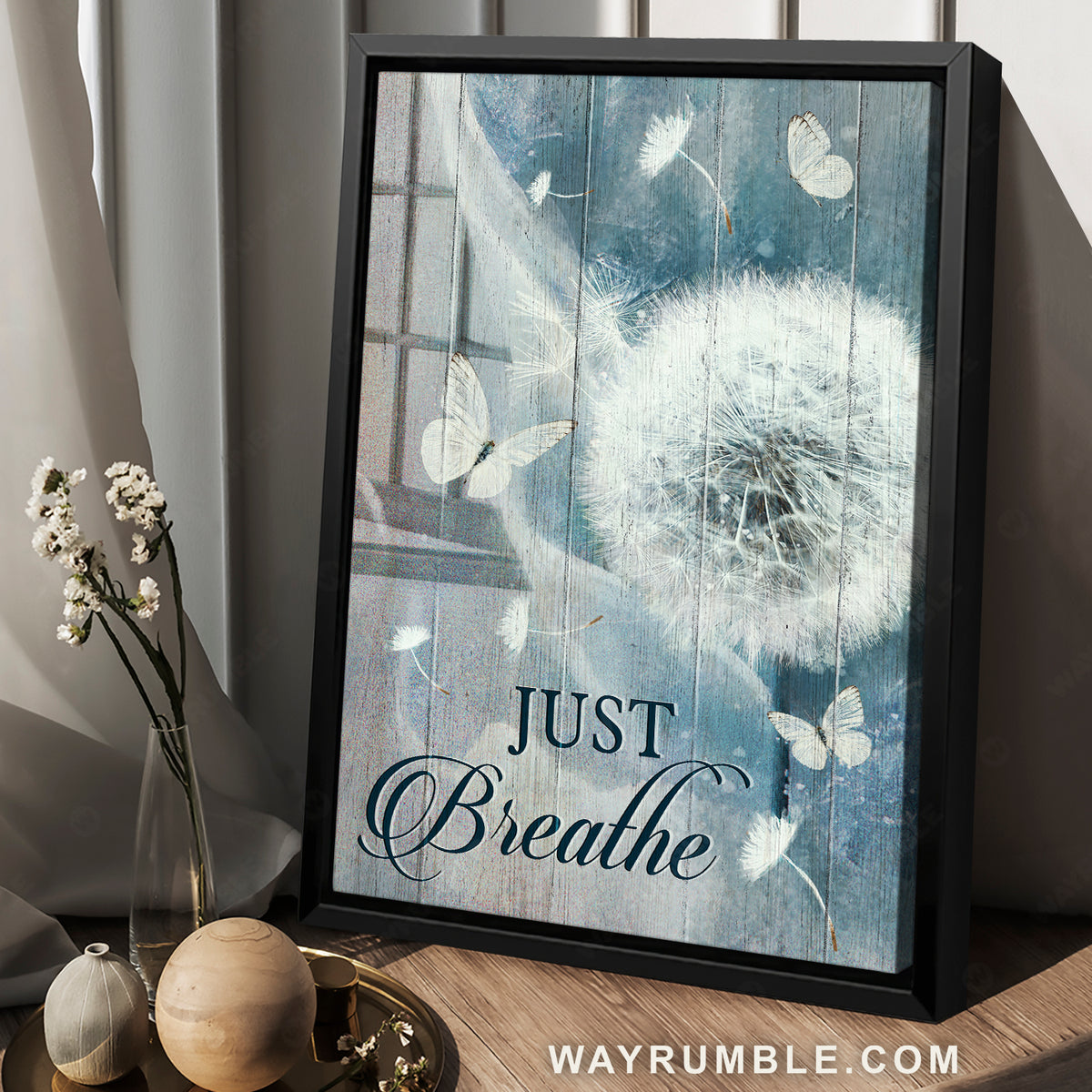 Amazing dandelion, Crystal butterfly, Just breathe - Jesus Portrait Canvas Prints, Home Decor Wall Art