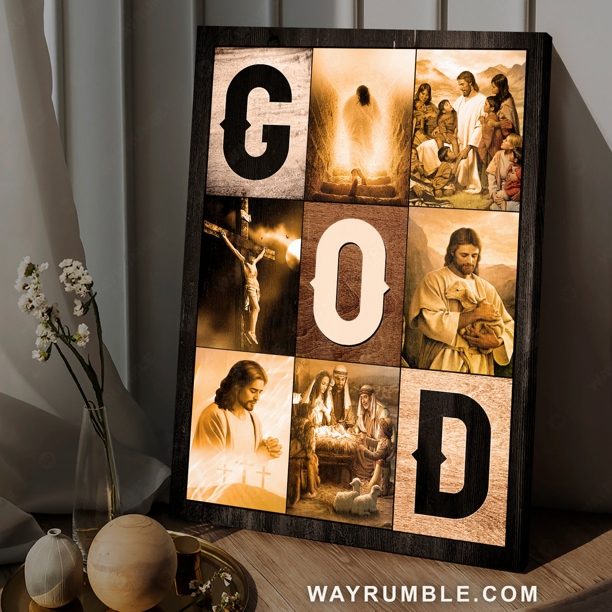 Jesus on the cross, The life of Jesus, Walking with Jesus, GOD - Jesus Portrait Canvas Prints, Home Decor Wall Art