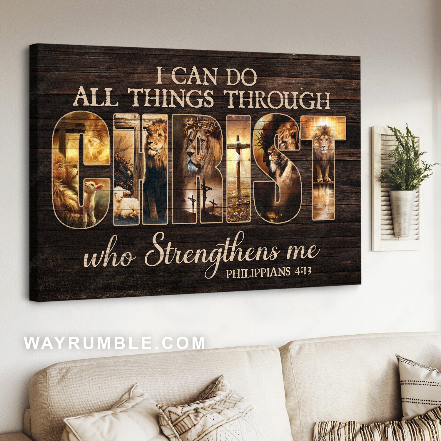 Lion drawing, Lion of Judah, Magic artwork, I can do all things - Jesus Landscape Canvas Prints, Home Decor Wall Art