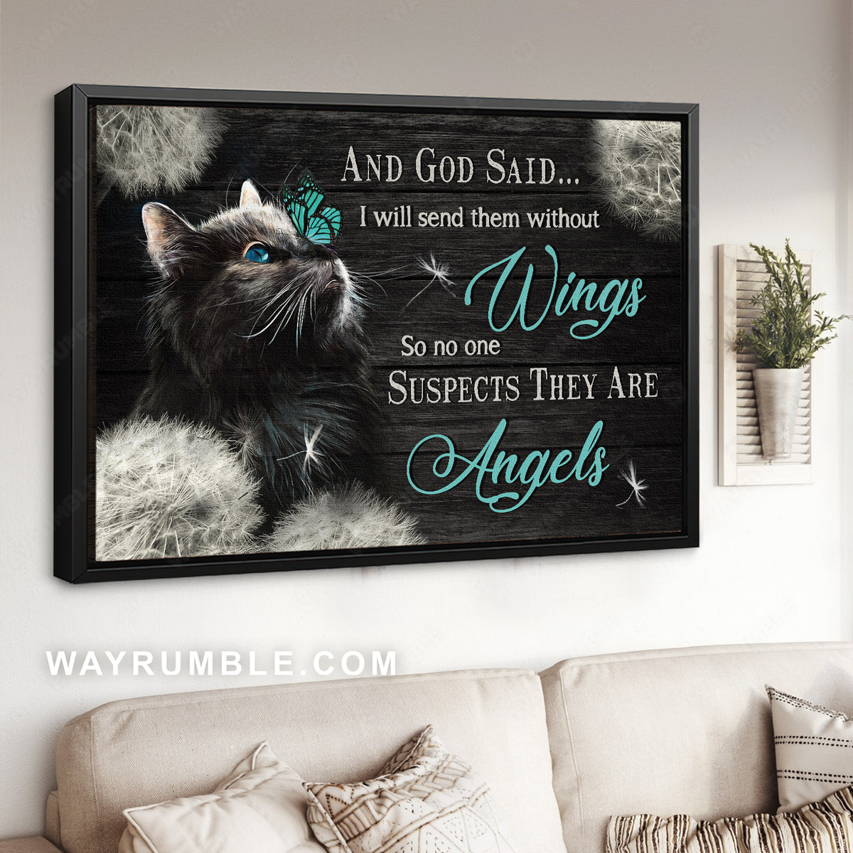 Black cat drawing, Beautiful night, Dandelion, And God said - Jesus Landscape Canvas Prints, Christian Wall Art