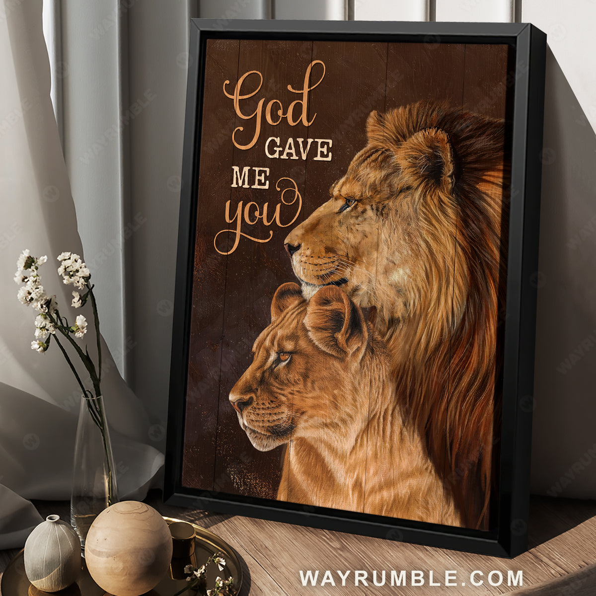 Stunning lion painting, Lion of Judah, Gift for lion lover, God gave me you - Jesus Portrait Canvas Prints, Home Decor Wall Art