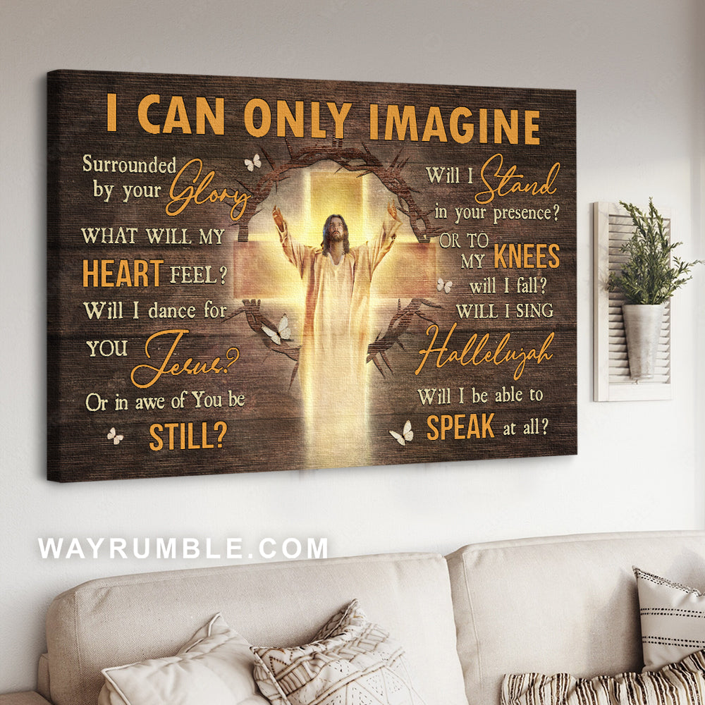Jesus drawing, Infinite halo, Crown of thorn, I can only imagine - Jesus Landscape Canvas Prints, Christian Wall Art